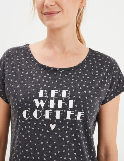 Chemise de nuit gris foncé femme
