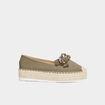 Espadrilles plateformes à boucle Liberto vert kaki femme