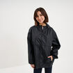 Veste coupe-vent imperm&eacute;able &agrave; capuche noir mixte