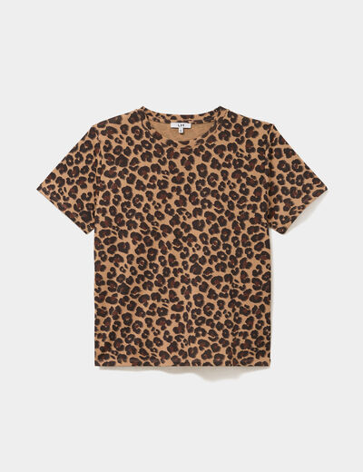 T-shirt coton col rond manches courtes ficelle femme