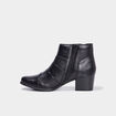 Bottines en cuir &agrave; talons 4 cm noir femme