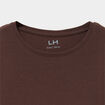 T-shirt coton manches longues &agrave; fronces marron fonc&eacute; fille