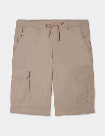 Bermuda cargo droit coton majoritaire taupe homme