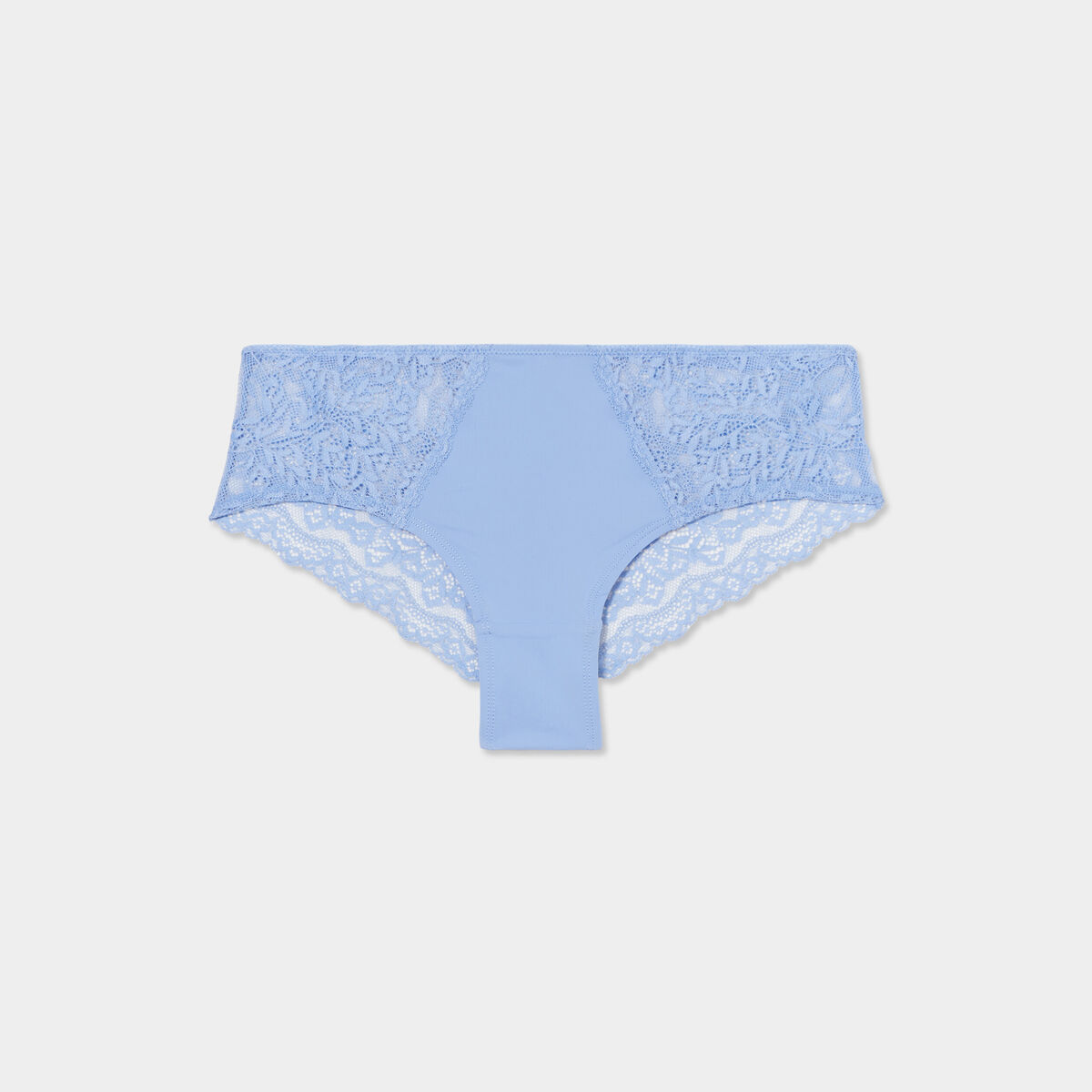 Shorty avec micro dentelle bleu clair femme