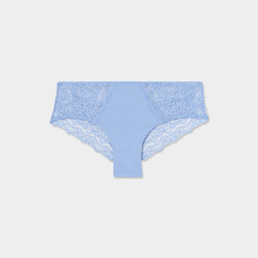shorty avec micro dentelle bleu clair femme Shorty avec micro dentelle bleu clair femme