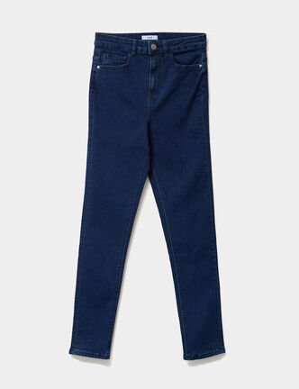 Jeans skinny taille haute denim brut femme