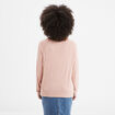 Pull col rond manches longues vieux rose femme