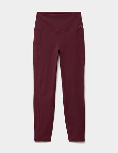 Legging de sport taille haute violet fonc&eacute; femme