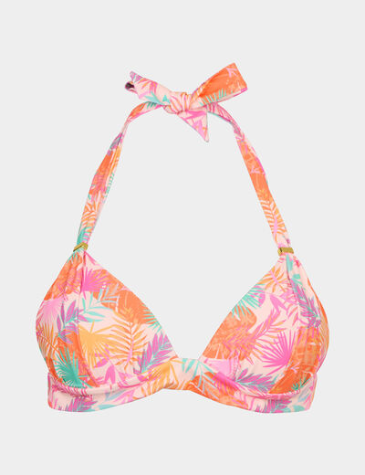 Haut de maillot de bain forme triangle orange femme