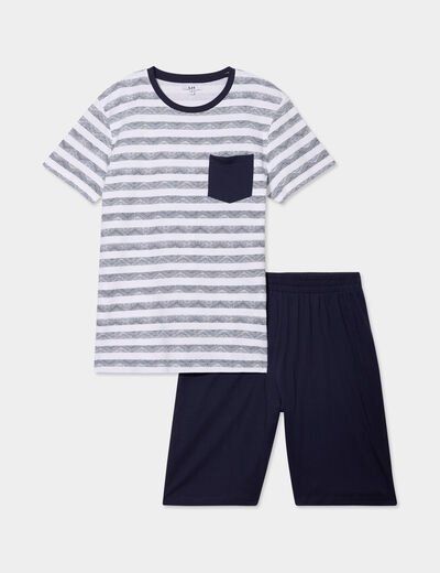 Ensemble pyjama 2 pièces blanc homme