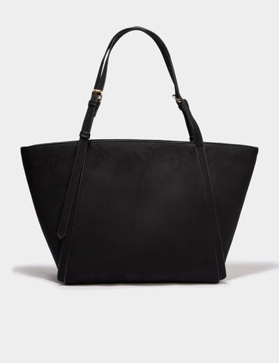 Sac cabas effet su&eacute;dine noir femme