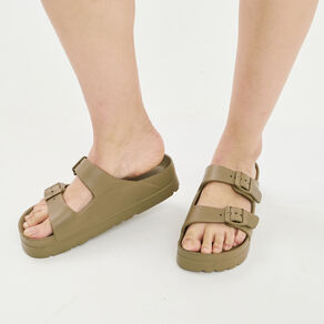 mules de plage plateformes vert kaki femme Mules de plage plateformes vert kaki femme