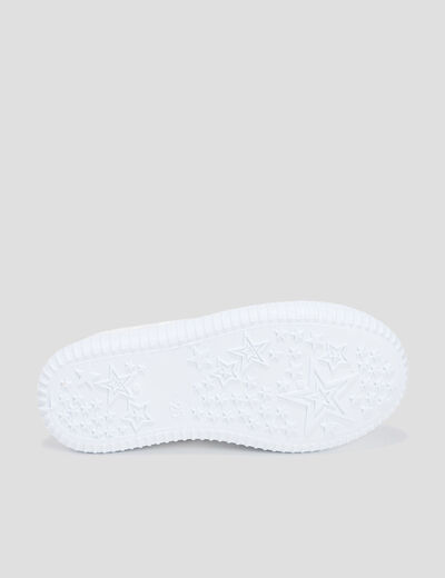 Tennis en toile avec bout renforc&eacute; blanc fille