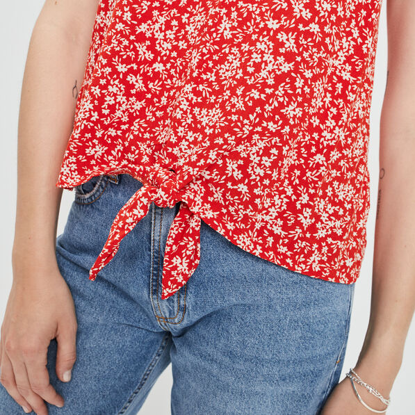 Blouse bretelles fines orange femme