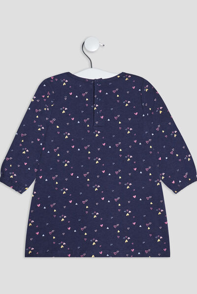 Ensemble 2 pièces robe et legging bleu marine bébé fille
