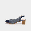 Escarpins &agrave; talons pied large bleu femme