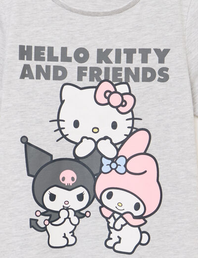 Chemise de nuit mi-longue Hello Kitty gris clair fille