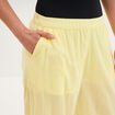 Pantalon de plage voile de coton jaune femme