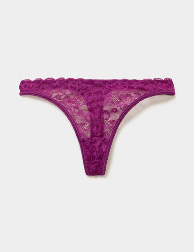 String dentelle violet fonc&eacute; femme