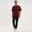 T-shirt manches courtes relax coton violet fonc&eacute; homme