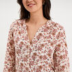 Blouse manches ballons coton ecru femme