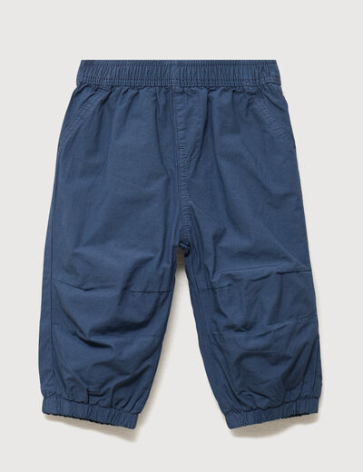 Pantalon jogger doubl&eacute; coton bleu marine b&eacute;b&eacute; gar&ccedil;on