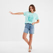 T-shirt manches courtes col rond Creeks bleu turquoise femme