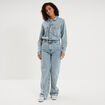 Combinaison pantalon en jean coton denim double stone femme