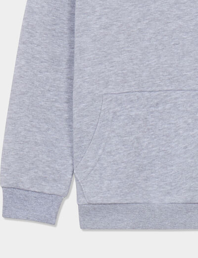 Sweat &agrave; capuche hoodie oversize gris clair gar&ccedil;on