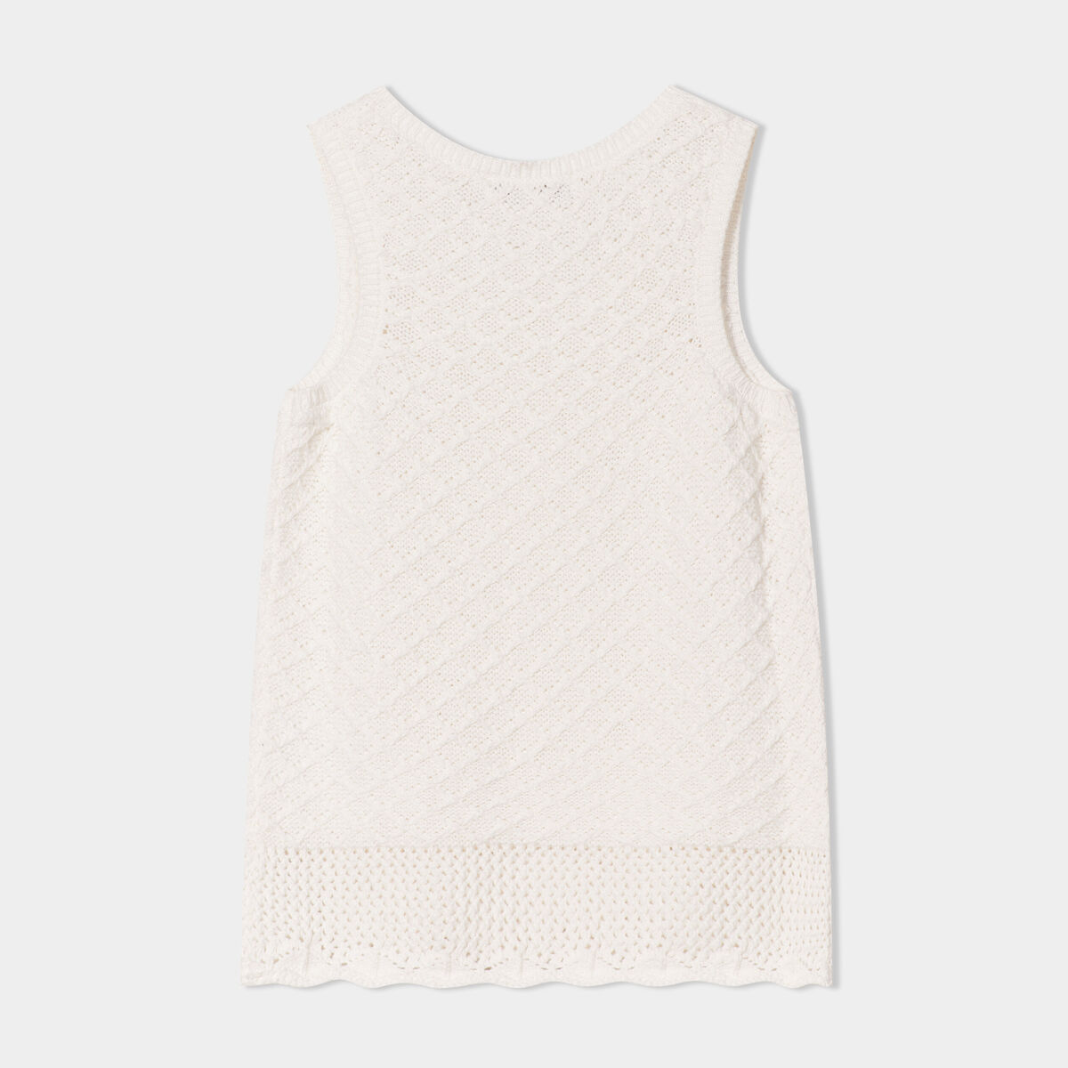 Débardeur tricot col rond Creeks ivoire fille