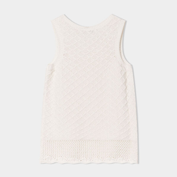 debardeur tricot col rond creeks ivoire fille Débardeur tricot col rond Creeks ivoire fille