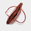Sac cabas trapèze marron cognac femme