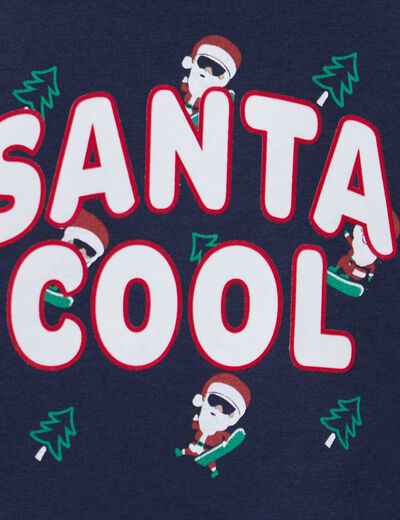 Sweat col rond manches longues No&euml;l bleu marine gar&ccedil;on