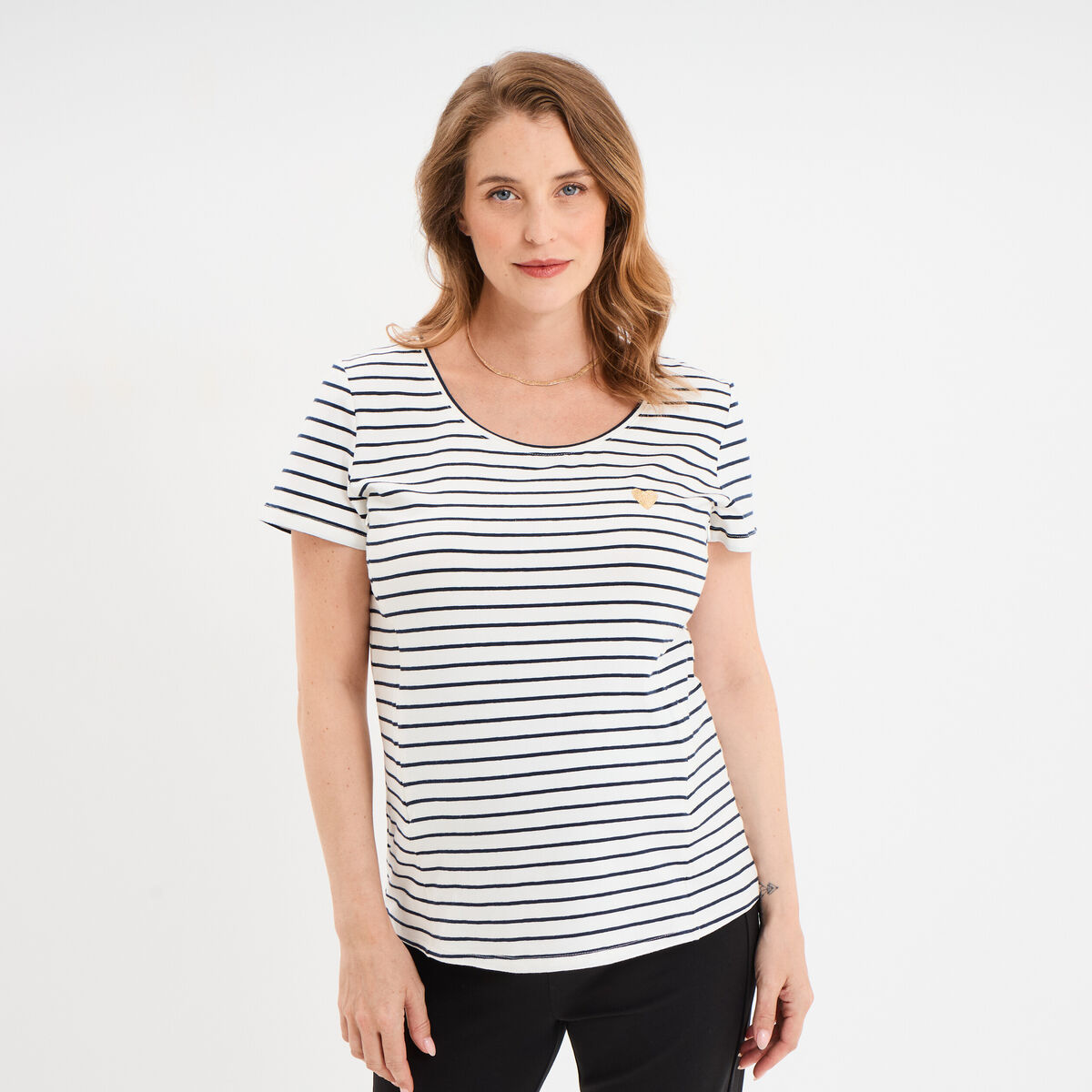 T-shirt allaitement manches courtes ecru femme maternité