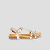 Sandales plates en cuir Creeks jaune or femme