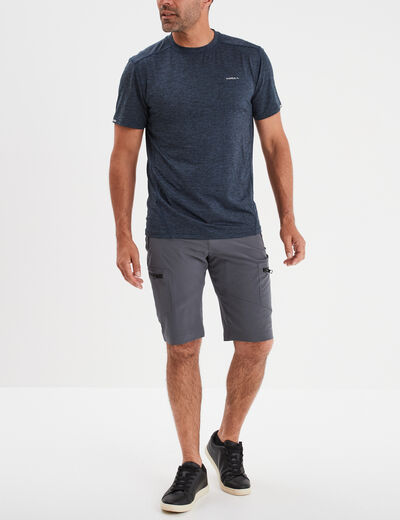 Short cargo à poches zippées gris foncé homme