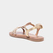 Sandales en cuir jaune or fille