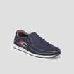 Chaussures bateau en cuir Trappeur bleu homme
