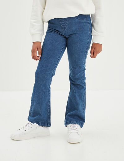 Jegging flare taille élastiquée denim stone fille