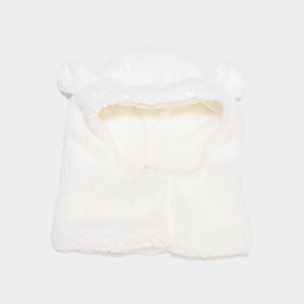 Cagoule effet polaire ivoire b&eacute;b&eacute;