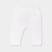 Pantalon tricot taille &eacute;lastiqu&eacute;e blanc b&eacute;b&eacute;
