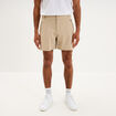 Short droit stretch poches zipp&eacute;es beige homme