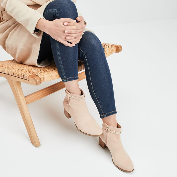 Bottines à détails tressés sable femme