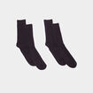 Lot 2 paires chaussettes côtelées noir homme