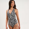 Maillot de bain une pi&egrave;ce crois&eacute; noir femme