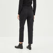 Pantalon cargo 2 poches à rabat noir femme