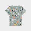 T-shirt manches courtes coton Mickey vert kaki bébé garçon