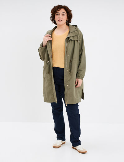Pull manches longues col rond jaune clair femme grande taille
