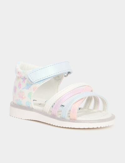 Sandales à scratchs multicolore bébé fille