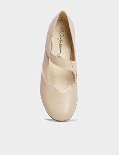 Ballerines en cuir sable femme
